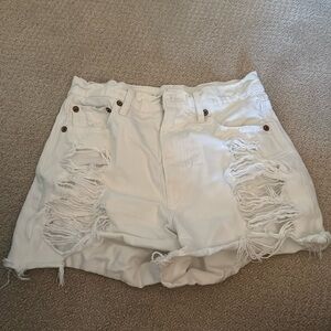 American Eagle White Jean Shorts